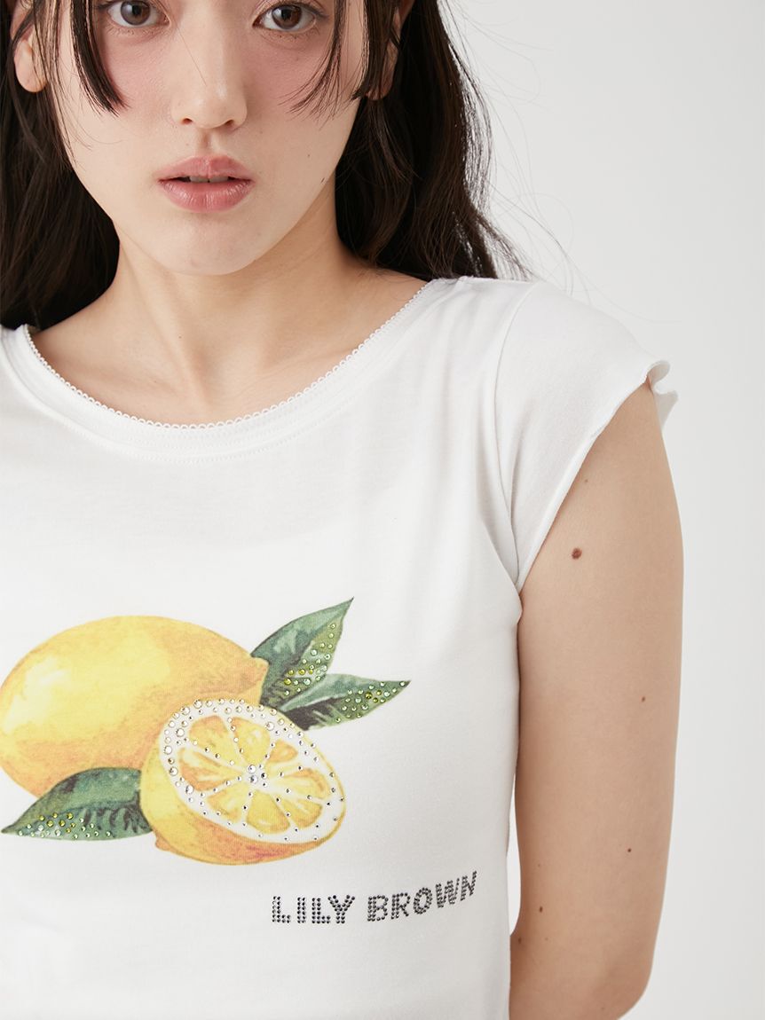 LILY BROWN「[L.B CANDY STOCK]フルーツビジューTシャツ」|Tシャツ・カットソー|