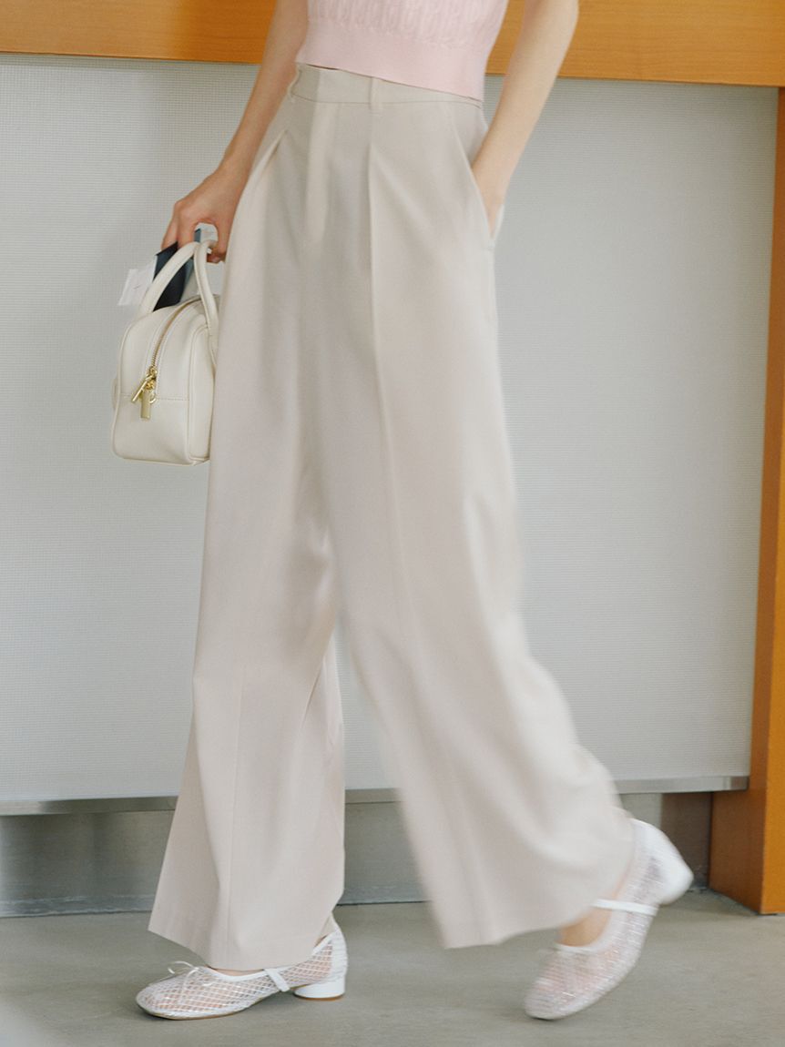 LILY BROWN「【防シワ/ウォッシャブル】ストレートワイドパンツ」|チノ|IVR