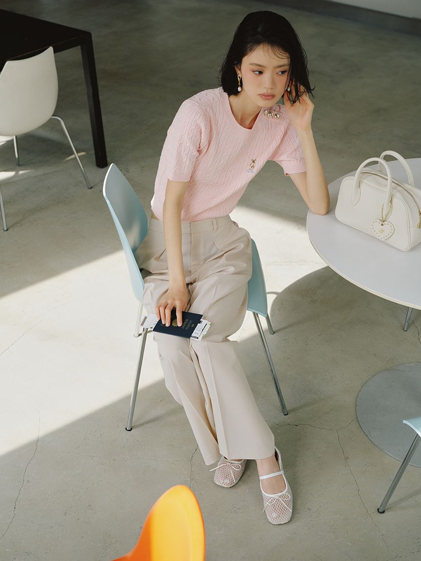 LILY BROWN「【防シワ/ウォッシャブル】ストレートワイドパンツ」|チノ|