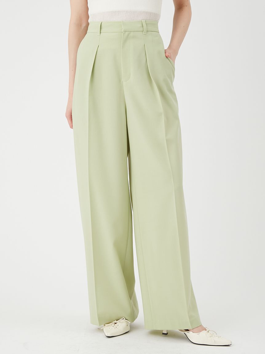 LILY BROWN「【防シワ/ウォッシャブル】ストレートワイドパンツ」|チノ|GRN