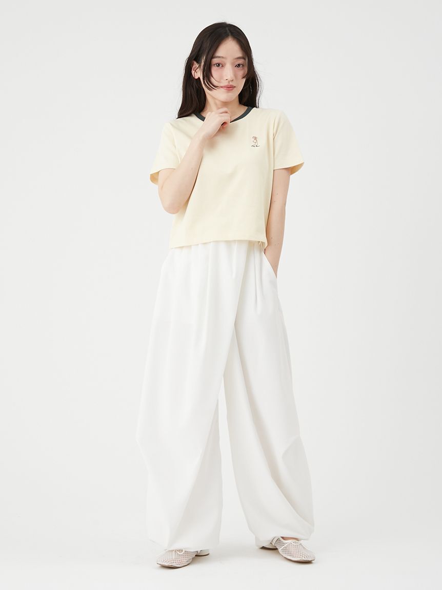 LILY BROWN「リネンライクタックドロストスラックス」|チノ|