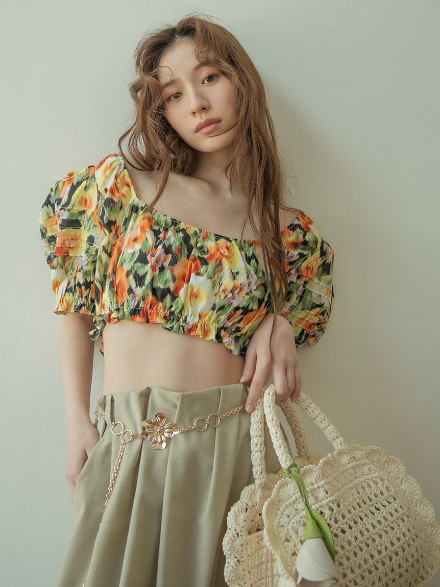 LILY BROWN「リネンライクタックドロストスラックス」|チノ|