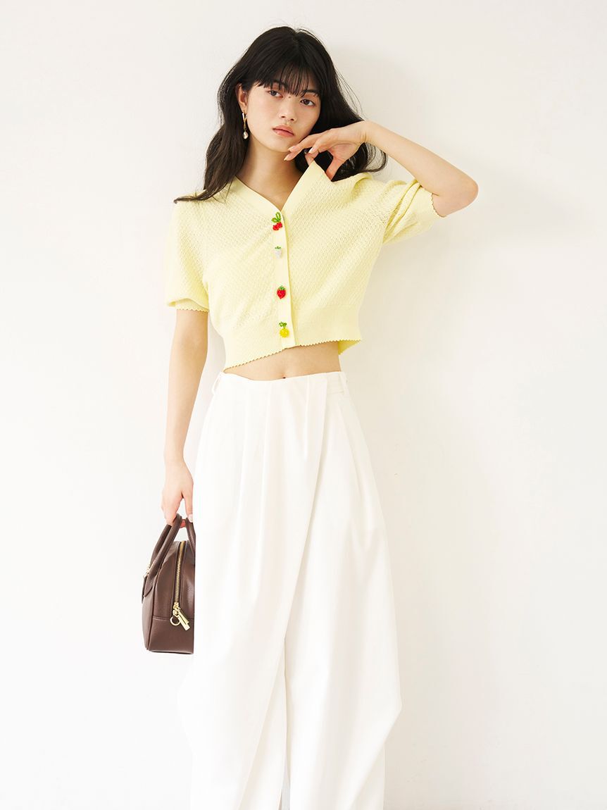 LILY BROWN「リネンライクタックドロストスラックス」|チノ|