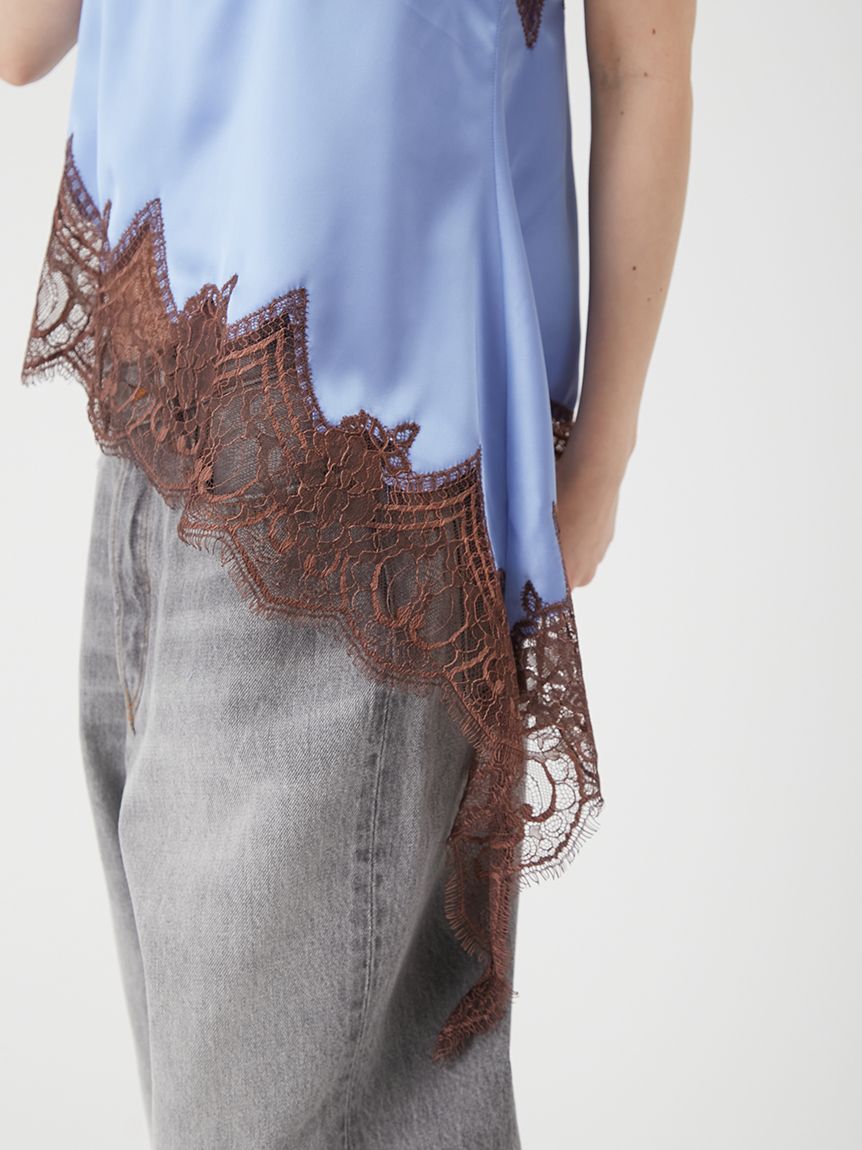 LILY BROWN「イレギュラーヘムサテンキャミトップス」|キャミソール|