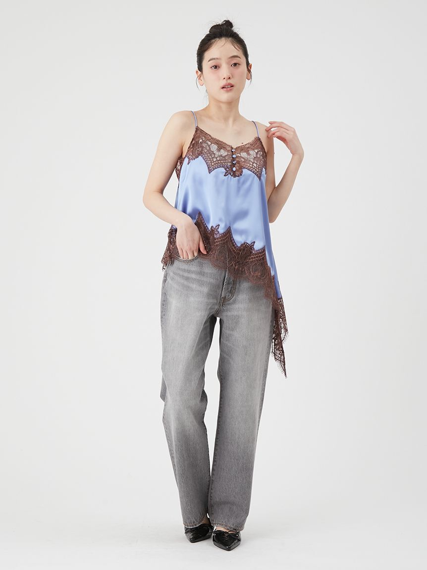 LILY BROWN「イレギュラーヘムサテンキャミトップス」|キャミソール|