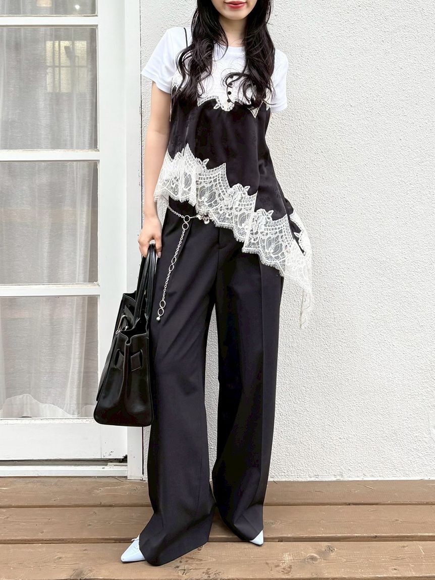 LILY BROWN「イレギュラーヘムサテンキャミトップス」|キャミソール|