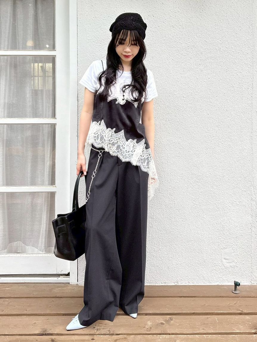 LILY BROWN「イレギュラーヘムサテンキャミトップス」|キャミソール|