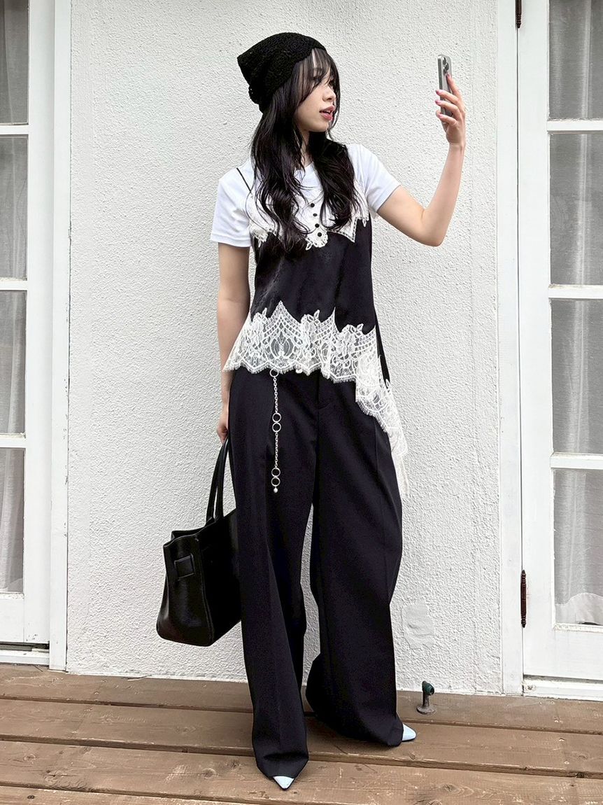 LILY BROWN「イレギュラーヘムサテンキャミトップス」|キャミソール|