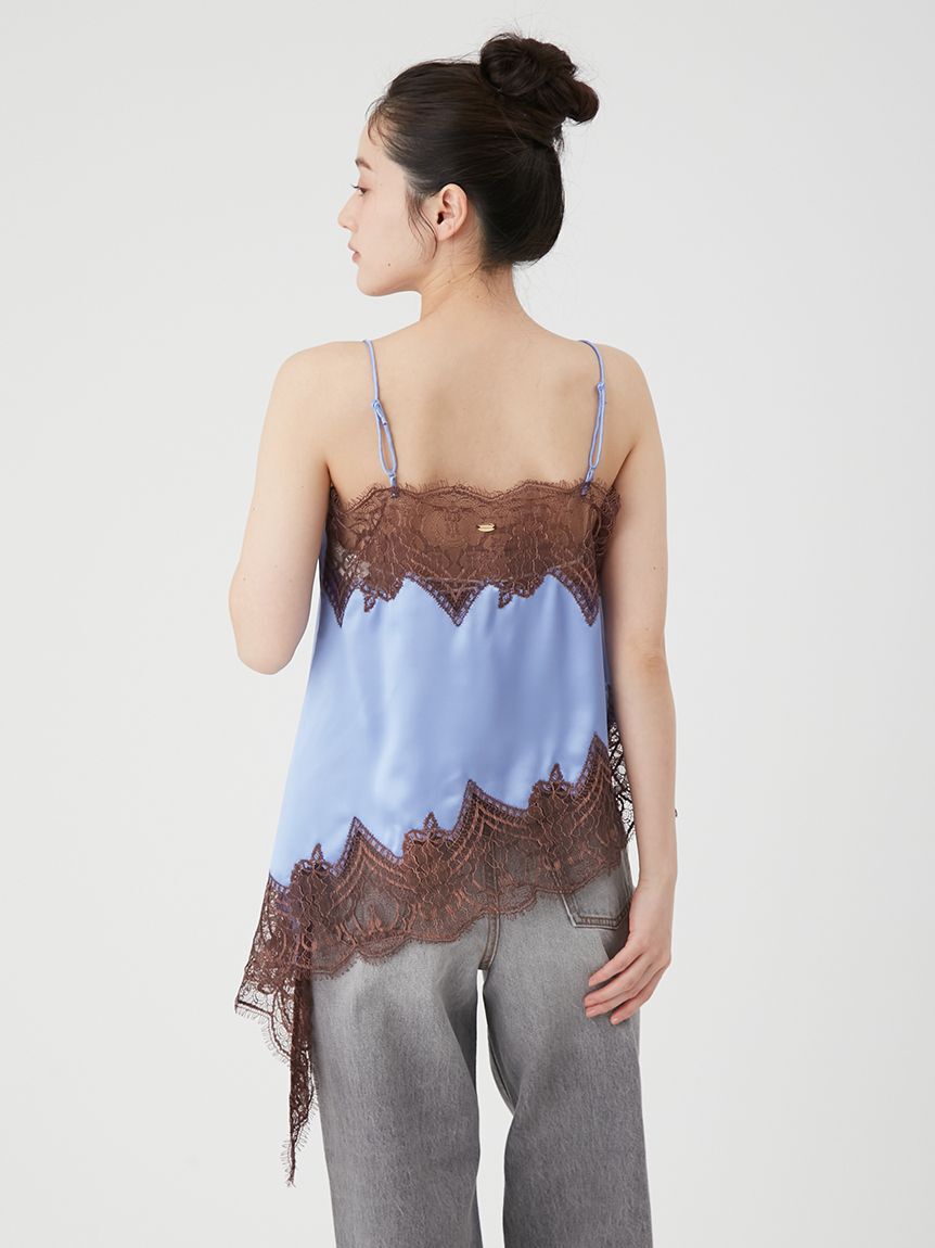 LILY BROWN「イレギュラーヘムサテンキャミトップス」|キャミソール|