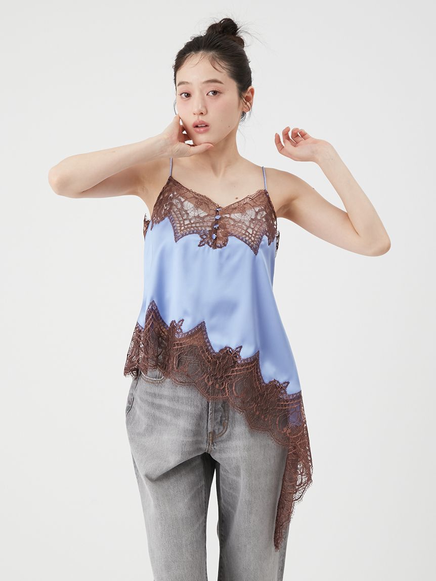 LILY BROWN「イレギュラーヘムサテンキャミトップス」|キャミソール|BLU