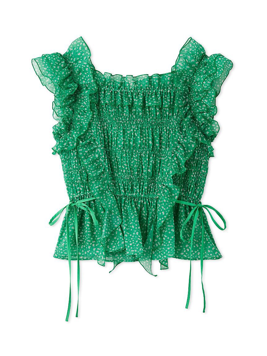 LILY BROWN「【WEB限定カラー】シャーリングレイヤーフリルトップス」|Tシャツ・カットソー|