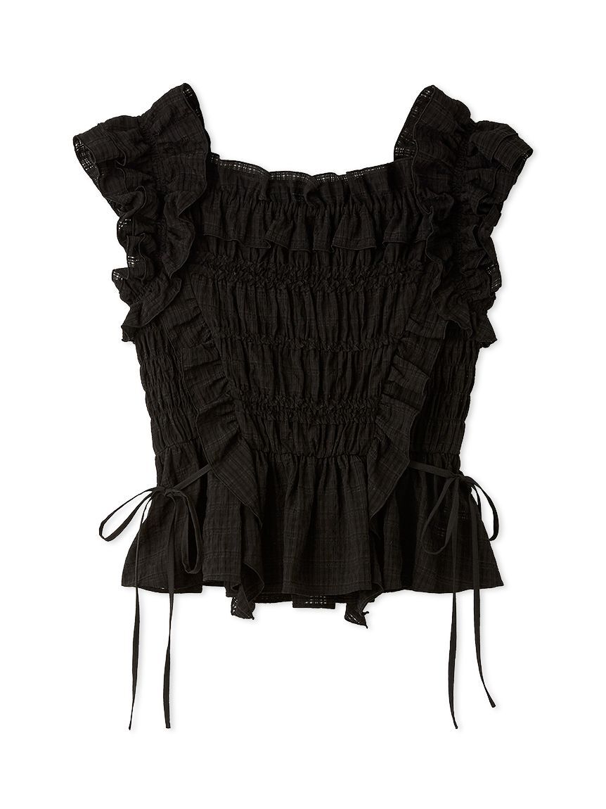 LILY BROWN「【WEB限定カラー】シャーリングレイヤーフリルトップス」|Tシャツ・カットソー|