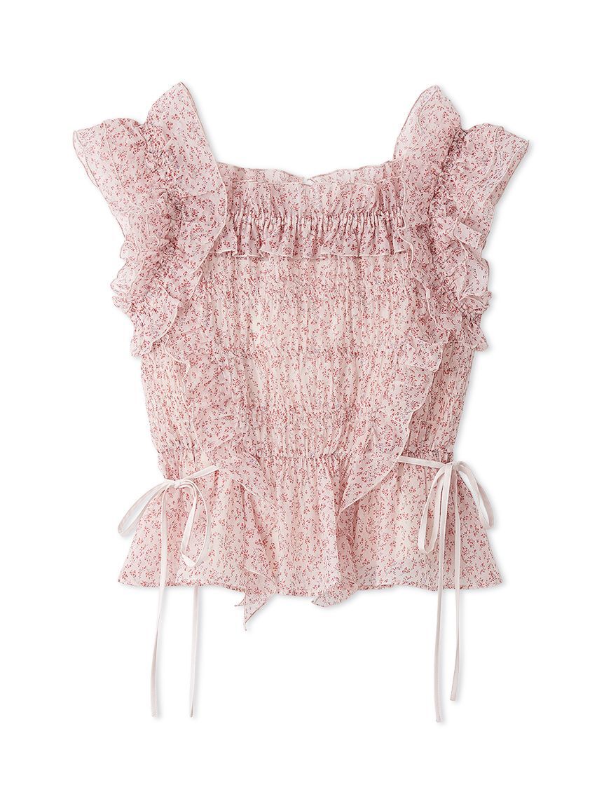 LILY BROWN「【WEB限定カラー】シャーリングレイヤーフリルトップス」|Tシャツ・カットソー|