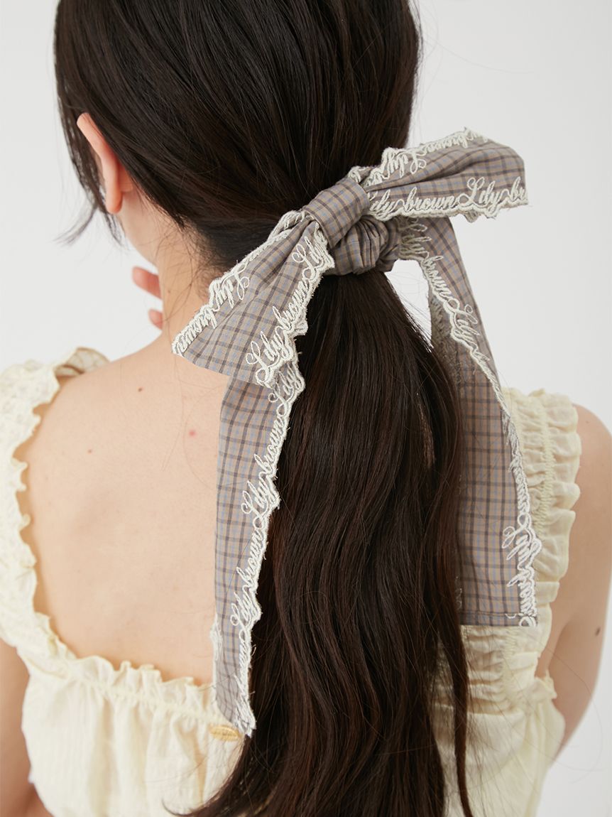 LILY BROWN「エンブロイダリースカラップリボンシュシュ」|ヘアバンド|CHECK