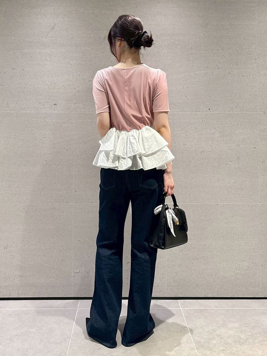 LILY BROWN「ベロアペプラムフリルトップス」|Tシャツ・カットソー|