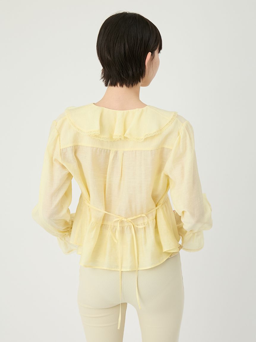 LILY BROWN「フロントフリルシアーブラウス」|シャツ・ブラウス|