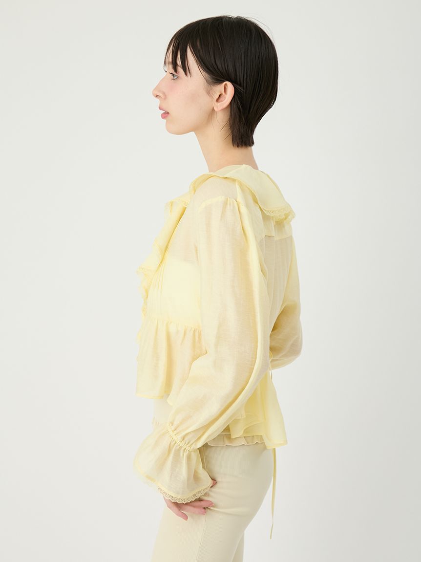 LILY BROWN「フロントフリルシアーブラウス」|シャツ・ブラウス|