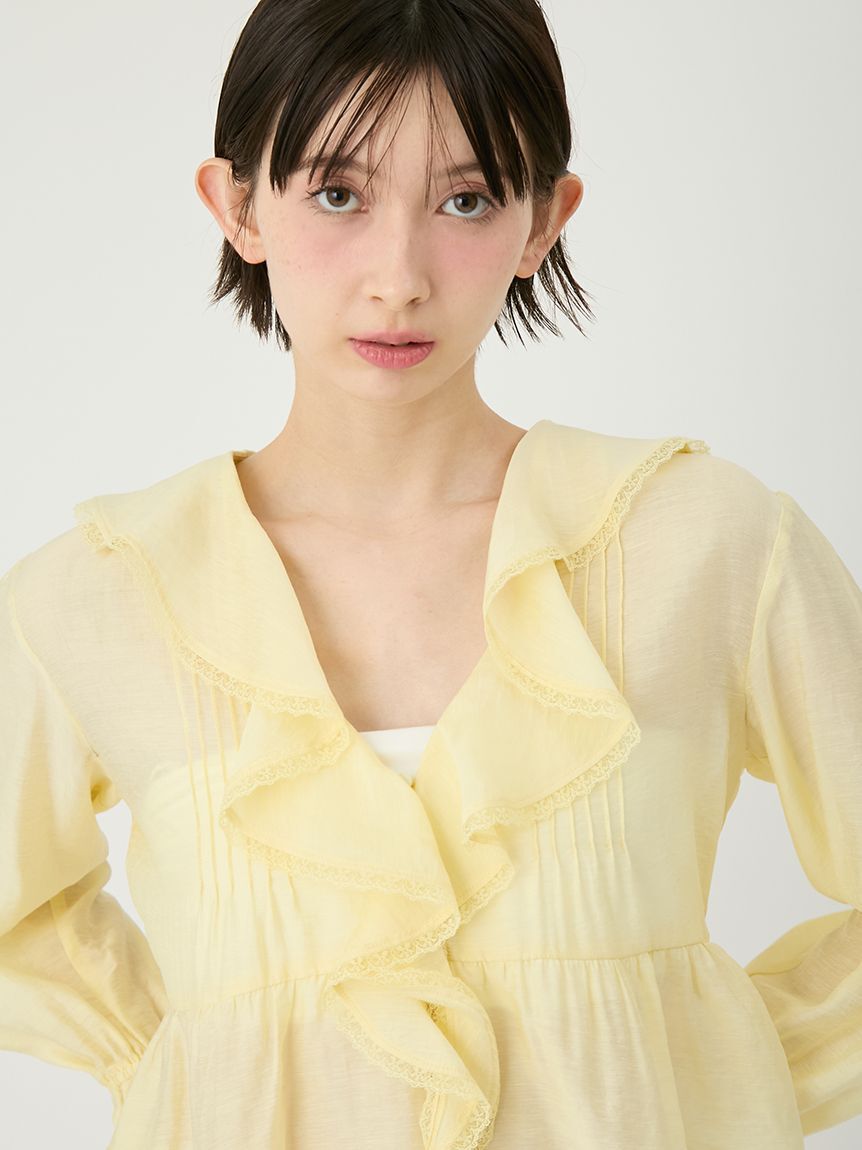 LILY BROWN「フロントフリルシアーブラウス」|シャツ・ブラウス|