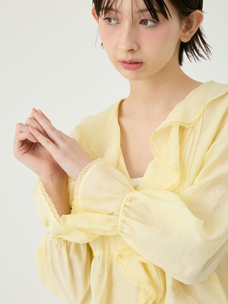 LILY BROWN「フロントフリルシアーブラウス」|シャツ・ブラウス|