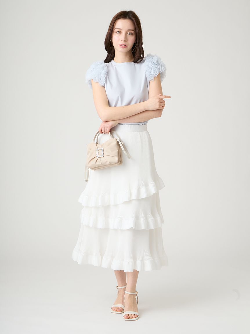 CELFORD「【洗える】チュールスリーブカットトップス」|Tシャツ・カットソー|