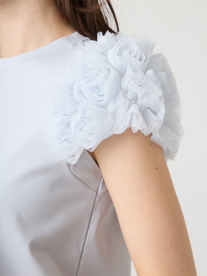 CELFORD「【洗える】チュールスリーブカットトップス」|Tシャツ・カットソー|