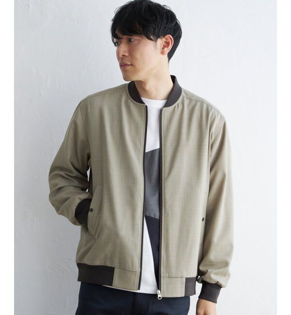 ikka「イージーケアリネンライクブルゾン」|ブルゾン・スタジャン|ベージュ