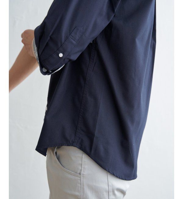 ikka「7分袖ブロックス切り替えシャツ」|シャツ・ブラウス|