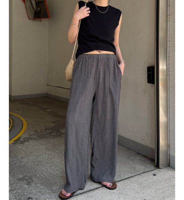 Lbc with Life「エアプリーツワイドイージーパンツ」|その他|チャコール