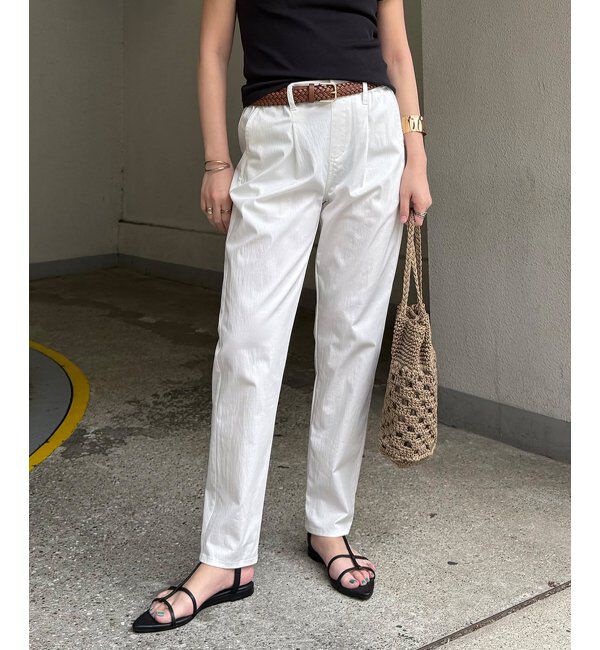 Lbc with Life「さらひやジップレステーパードパンツ」|その他|ホワイト