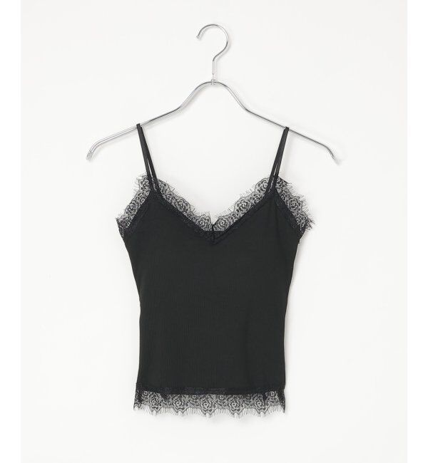 VENCE share style「Ｖネックレースキャミブラトップ」|タンクトップ|ブラック