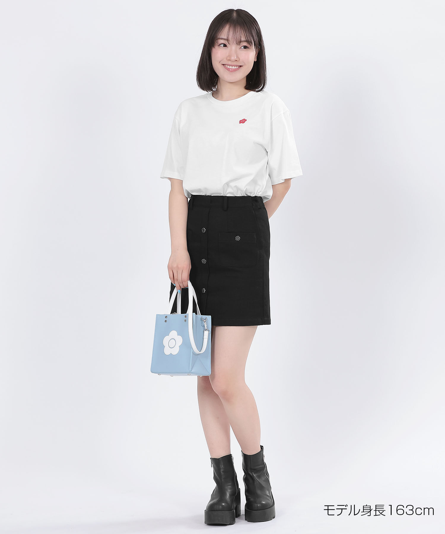 MARY QUANT「エポデイジーボタンデニムミニ スカート」|スカート|ブラック