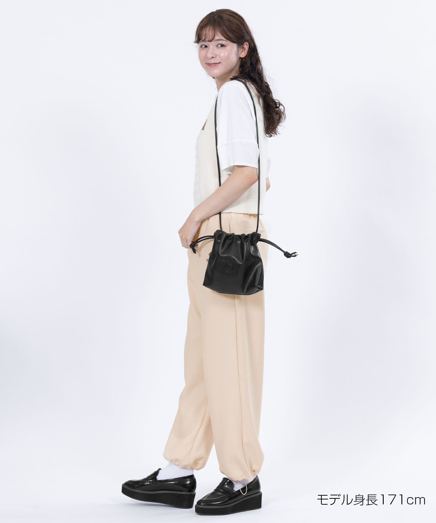 MARY QUANT「ロゴボンディング パンツ」|スラックス|