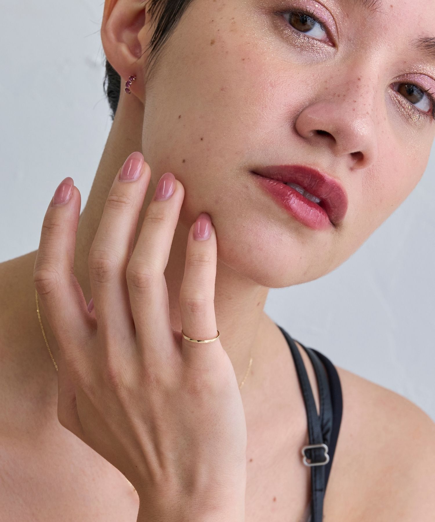 JUPITER「【K10】スリムピンキーリング/diagonal cut」|リング|