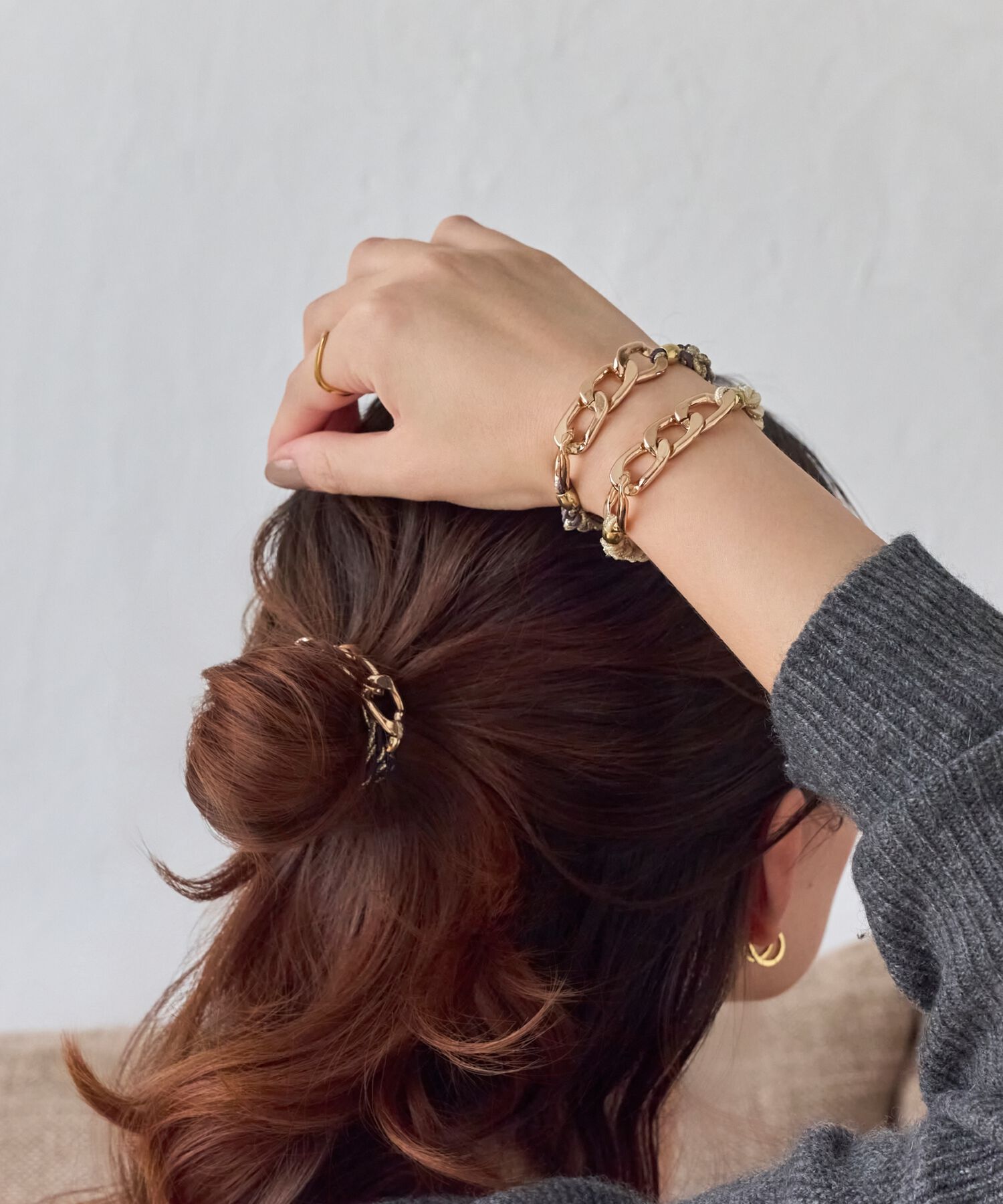 Phoebe「2wayツイストメタルヘアブレス　ホワイト」|ヘアゴム・シュシュ|