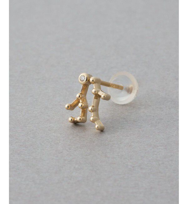 ete「[ゾディアック] K10YG ダイヤモンド ピアス /ふたご座」|ピアス|
