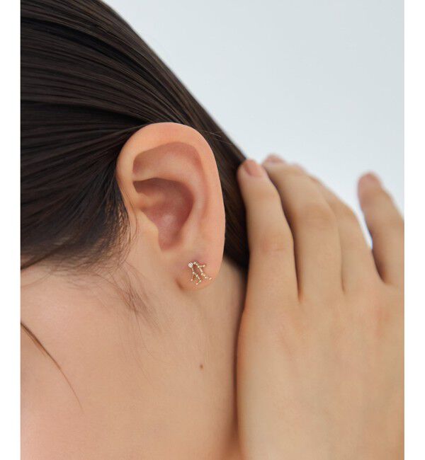 ete「[ゾディアック] K10YG ダイヤモンド ピアス /ふたご座」|ピアス|