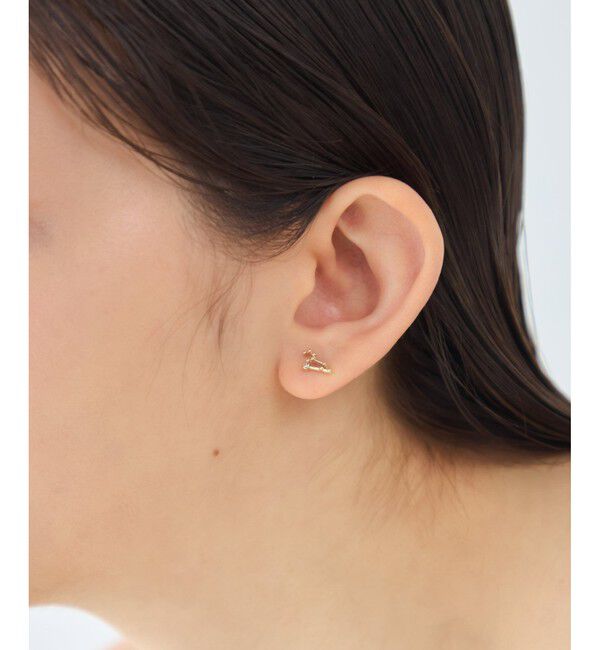 ete「[ゾディアック] K10YG ダイヤモンド ピアス /しし座」|ピアス|