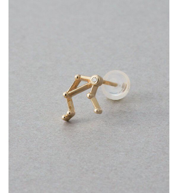 ete「[ゾディアック] K10YG ダイヤモンド ピアス /てんびん座」|ピアス|