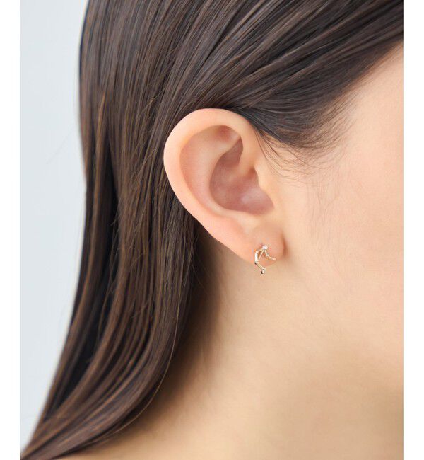 ete「[ゾディアック] K10YG ダイヤモンド ピアス /てんびん座」|ピアス|