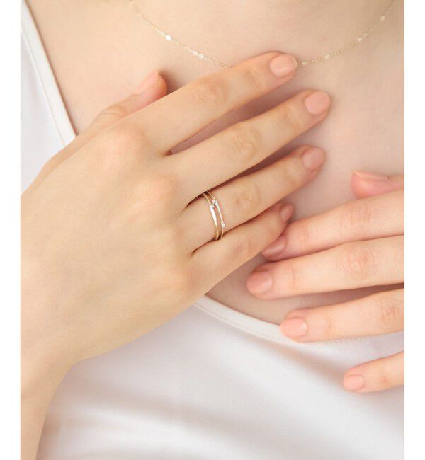 ete「[アイシーヴェール] K10IGG ダイヤモンド グリント リング」|リング|