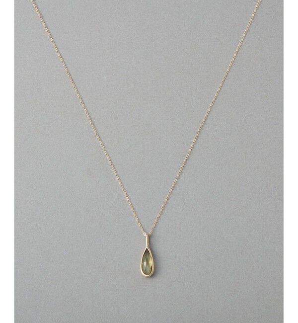 ete「[デュー] K18RBG オリーブクォーツ ロングネックレス」|ネックレス|ブラウン