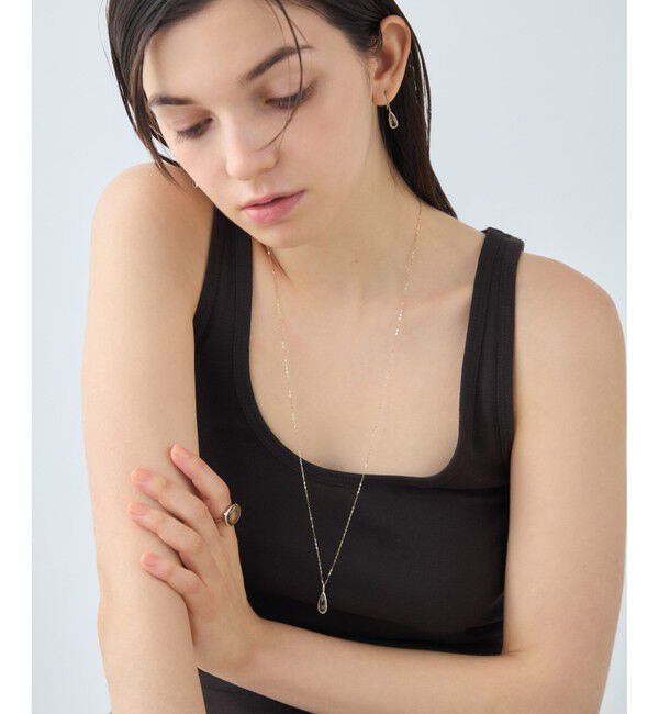 ete「[デュー] K18RBG オリーブクォーツ ロングネックレス」|ネックレス|