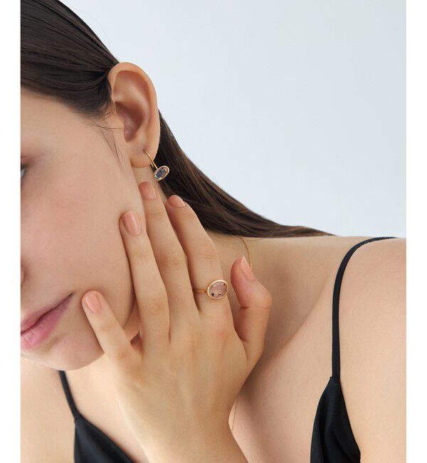 ete「[デュー] K18YG ローズクォーツ リング」|リング|