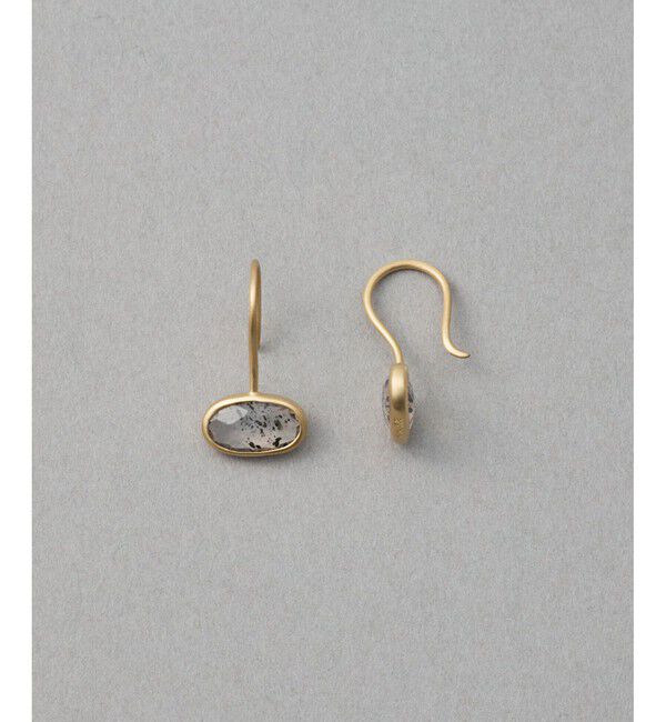 ete「[デュー] K18YG ローズクォーツ ピアス」|ピアス|イエローゴールド