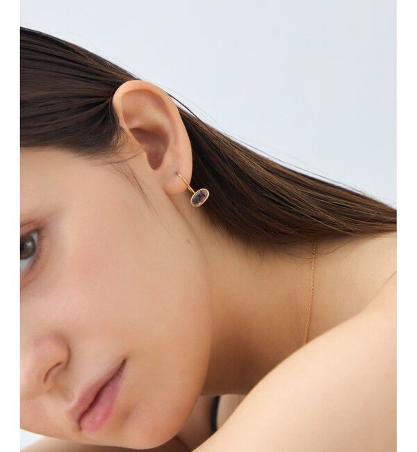 ete「[デュー] K18YG ローズクォーツ ピアス」|ピアス|