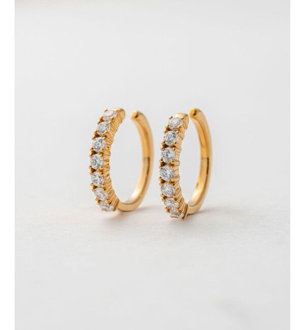 Jouete「フープイヤリング ジルコニア」|イヤリング|イエローゴールド