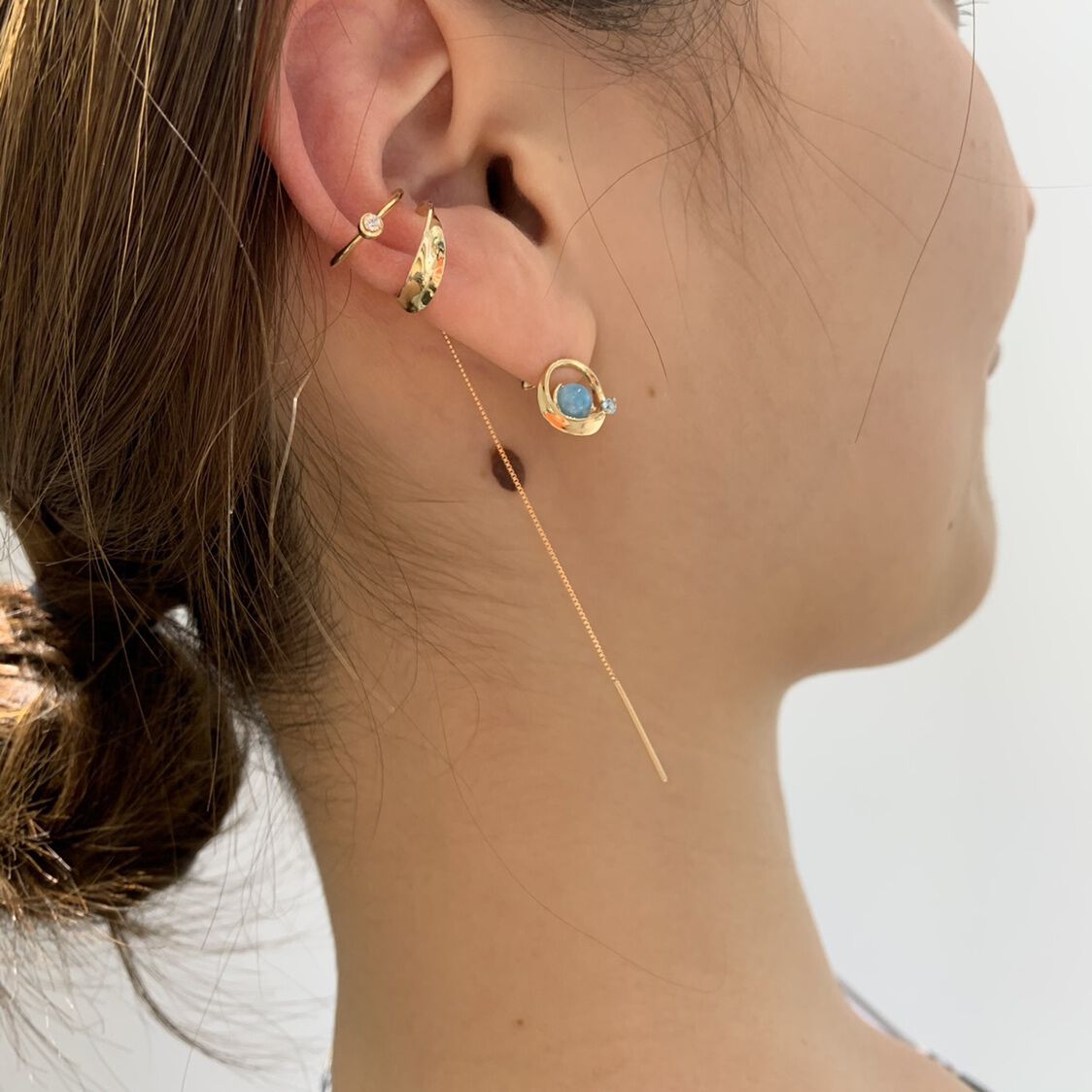 STAR JEWELRY「MOON SETTING EAR CUFF」|イヤリング|