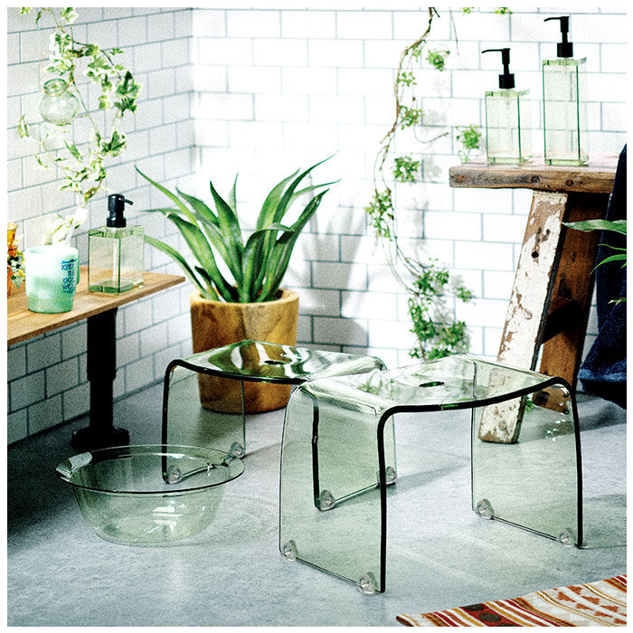 BACKYARD FAMILY「バスチェア クリア 通販 フランクタイム 風呂椅子 20cm 風呂イス お風呂 椅子 バスチェアー」|入浴剤・バスグッズ|