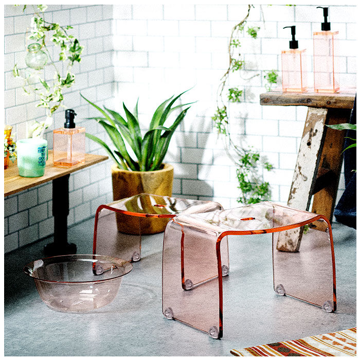 BACKYARD FAMILY「バスチェア クリア 通販 フランクタイム 風呂椅子 20cm 風呂イス お風呂 椅子 バスチェアー」|入浴剤・バスグッズ|