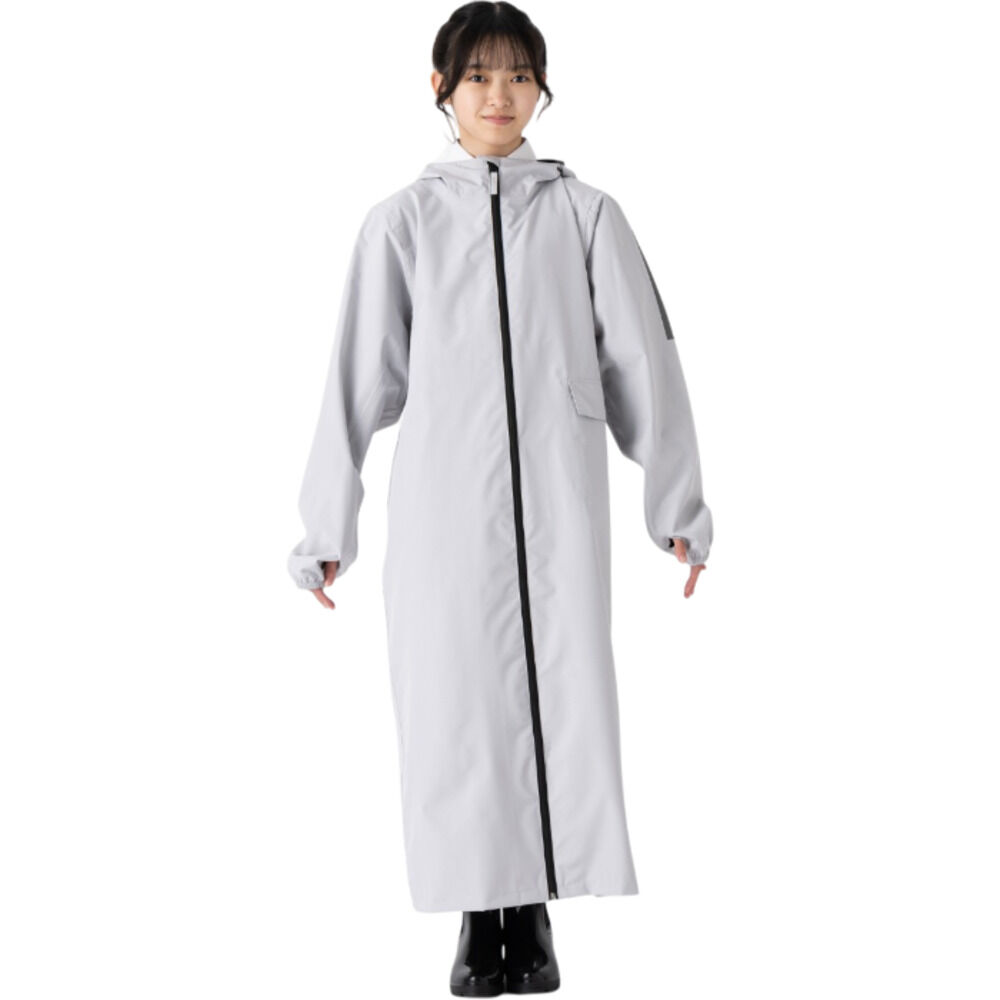 BACKYARD FAMILY「学生用 サイクルレインコート 通販 自転車 自転車用 レインウェア カッパ かっぱ ヘルメット対応」|レインコート|グレー1
